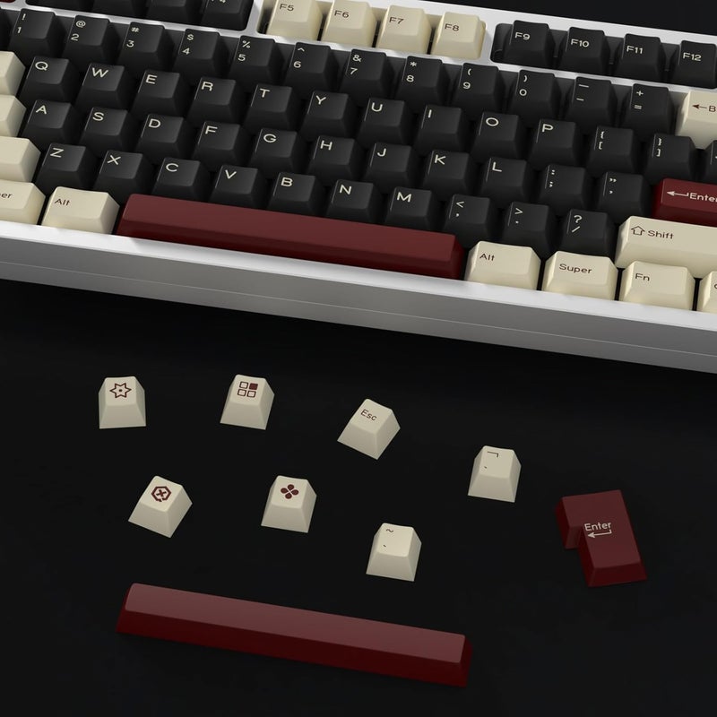 KBDiy Rome PBT Double Shot Custom Keycap Set,176 Keys Black Gaming Key Caps Keycaps 60 Percent Cherry Profile Keycaps for 61/64/68/84/87/100/104/108 Mechanical Keyboard - Image 5